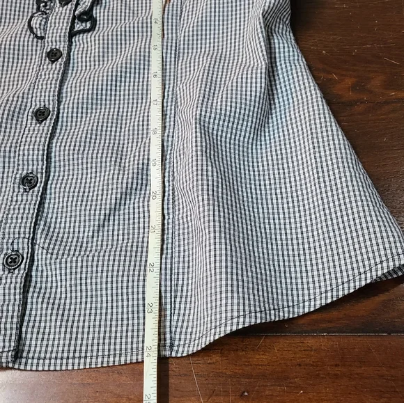 Dynamite Gingham Ruffle Front Top - Picture 3 of 8